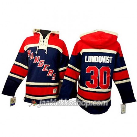 Miehille NHL New York Rangers Henrik Lundqvist 30 Sininen Sawyer Hooded Sweatshirt